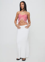 Kovac Reversible Fringe Tube Top Pink