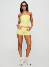 Baseline Strapless Rib Top Yellow