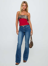 Wild Encore Strapless Top Red / Leopard