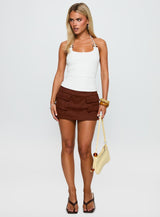 Roller Coaster Bead Detail Top White