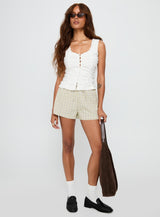 Almeda Button Up Top White