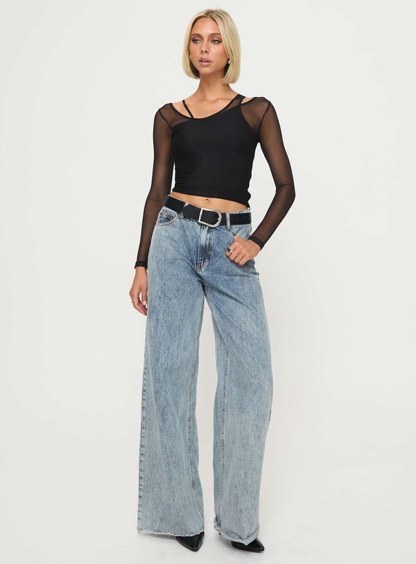 Fulfilled Long Sleeve Top Black