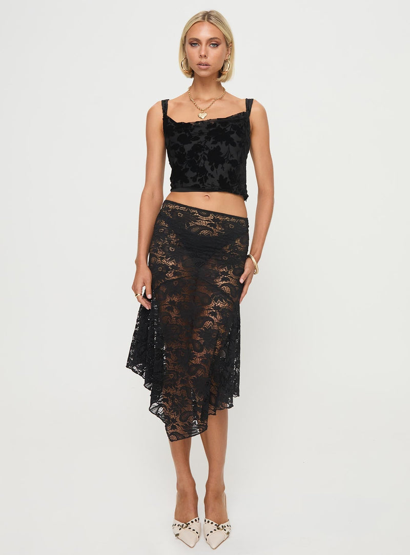 Devore Cami Black Floral