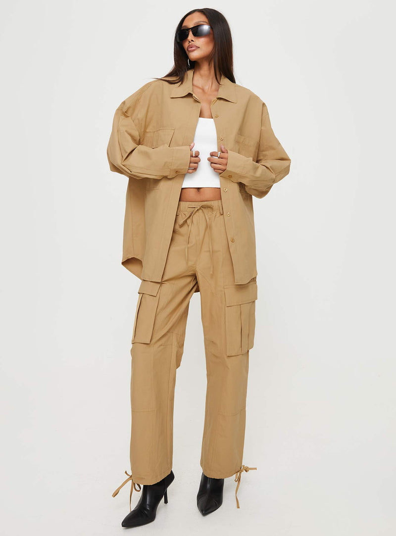 Bilbury Cargo Shacket Caramel