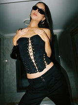 Eden Lace Up Corset Black