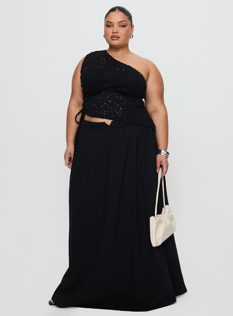 Sensua One Shoulder Top Black