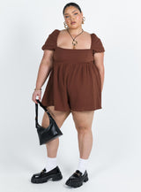 Lorna Romper Brown Curve