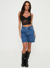 Wandella Lace Tank Black