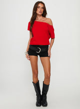 Icon Baby Off Shoulder Top Red