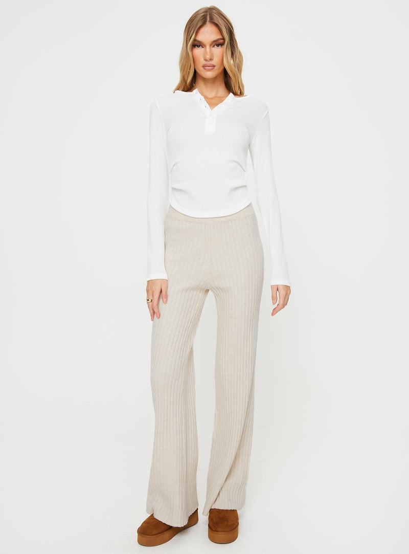 Dixon Long Sleeve Top White