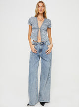 Hunton Short Sleeve Top Blue