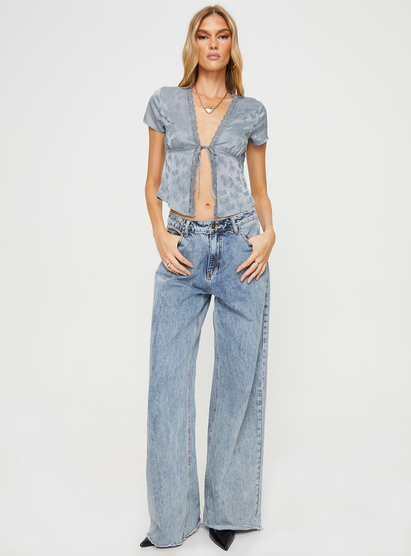 Hunton Short Sleeve Top Blue