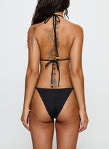 Nevaeh Beaded Triangle Bikini Top Black