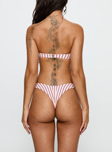 Tamrali Bandeau Bikini Top Pale Pink Stripe