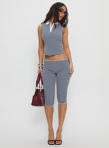 Tisuka Top Navy Check