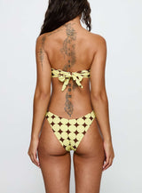 Calbira Strapless Bikini Top Yellow Geo