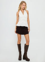 Follow Through Lace Trim Cami Top White