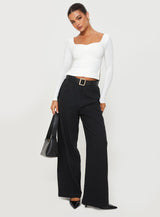 Rehna Long Sleeve Top White