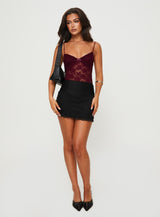 Pennard Lace Bodysuit Wine