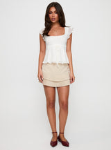 Auroraah Frill Top White