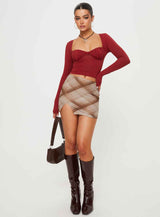 Candyce Long Sleeve Top Burgundy
