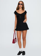 Ahead Of Myself Off Shoulder Bodysuit Black