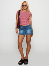 Both Still Young V Neck Top Red