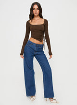 Take Me On Long Sleeve Top Brown