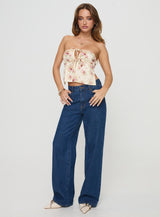 Eithanale Strapless Top Cream / Floral