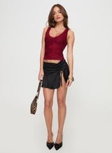 Far Away Top Burgundy