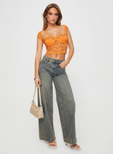 Shakman Lace Top Orange