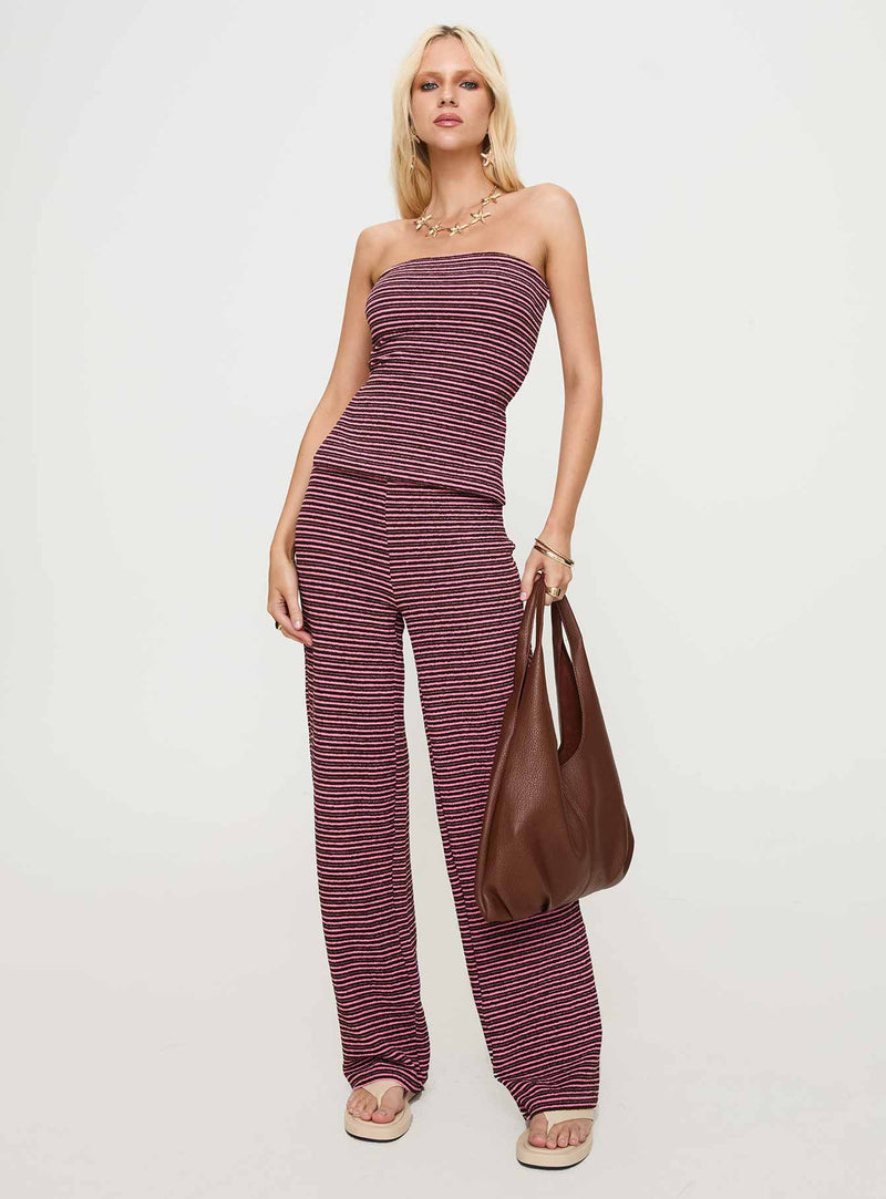 Televize Strapless Top Brown / Pink