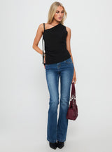 Smash Hit One Shoulder Top Black