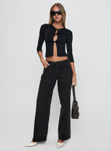 Giabella 3/4 Sleeve Top Black