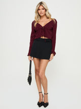 Ignatius Long Sleeve Top Burgundy