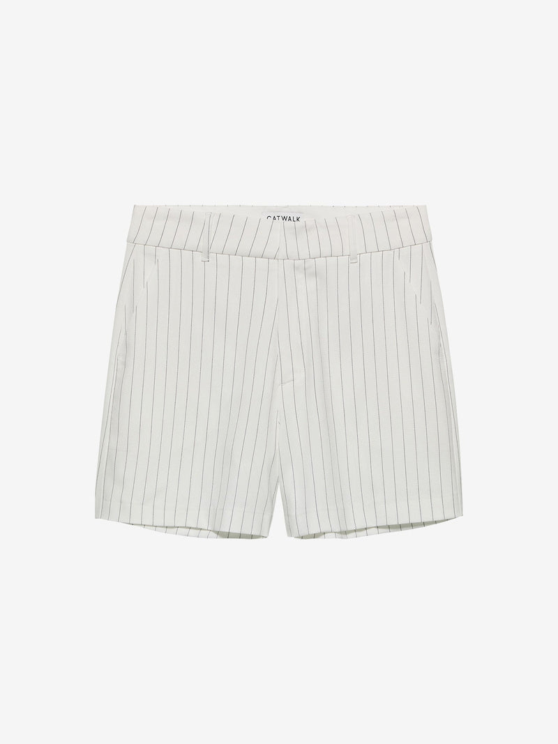 Pinstripe Shorts - Off White