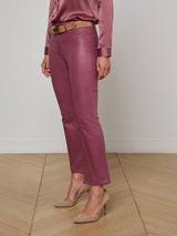 Kendra Coated Cropped Flare Jean
