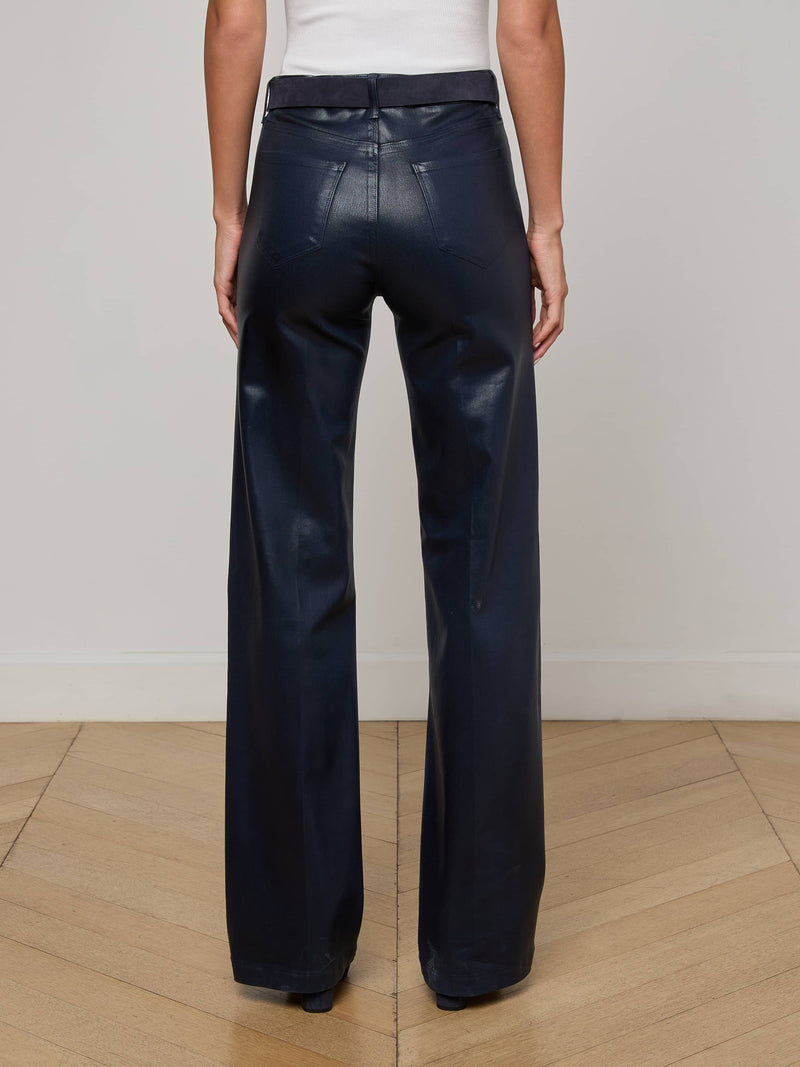 Clayton Coated Wide-Leg Jean