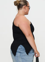 Lunah One Shoulder Top Black Curve