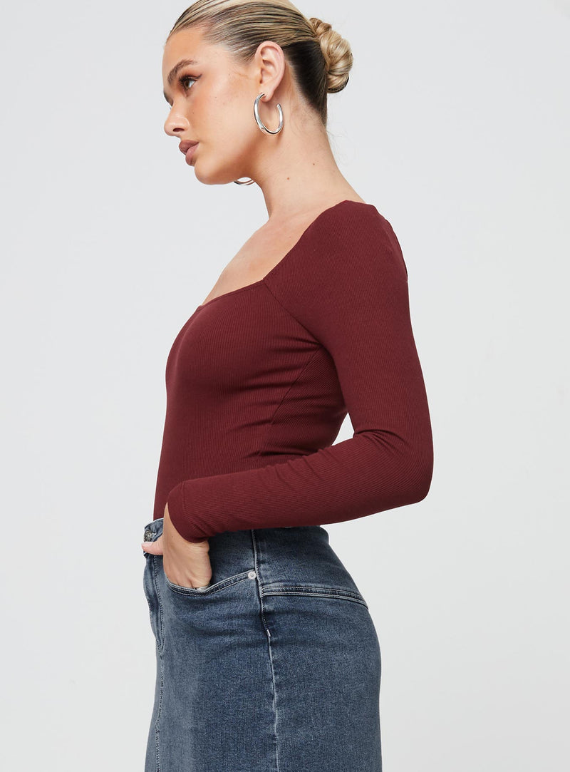 Charlotte Bodysuit Burgundy