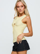 Souls Intertwine Cut Out Top Yellow