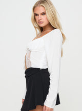 Kenzler Long Sleeve Top White