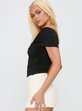 The Real Thing One Shoulder Bodysuit Black