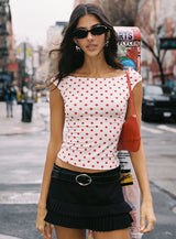 Cheirosa Off Shoulder Top White / Red