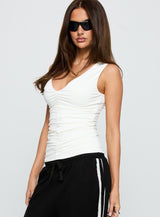 Loving Is Easy Ruched Top White