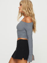 Moreno Off The Shoulder Top Blue
