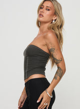 Vacke Strapless Top Grey