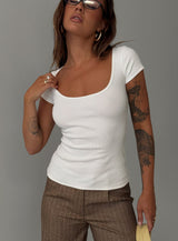 Baseline Scoop Tee White