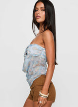 Sublimity Strapless Top Blue Multi