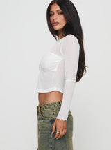 November Long Sleeve Top White